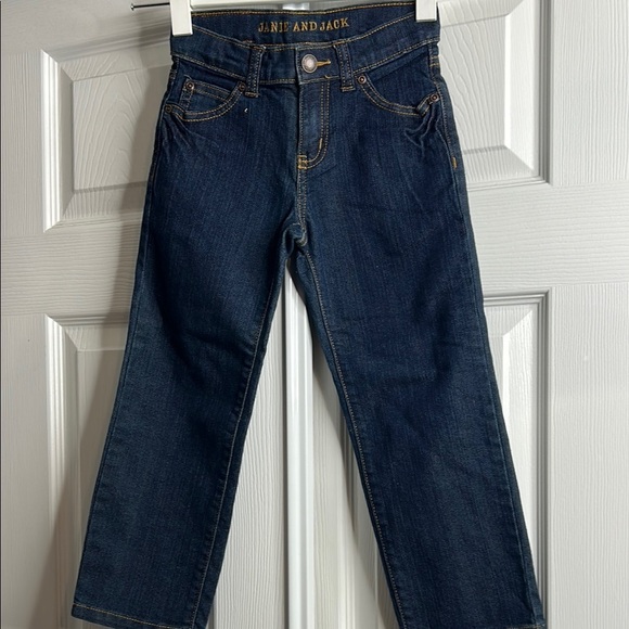 Janie & Jack Dark Blue Jeans Toddler Size 5 Adjustable Waist - Picture 1 of 4